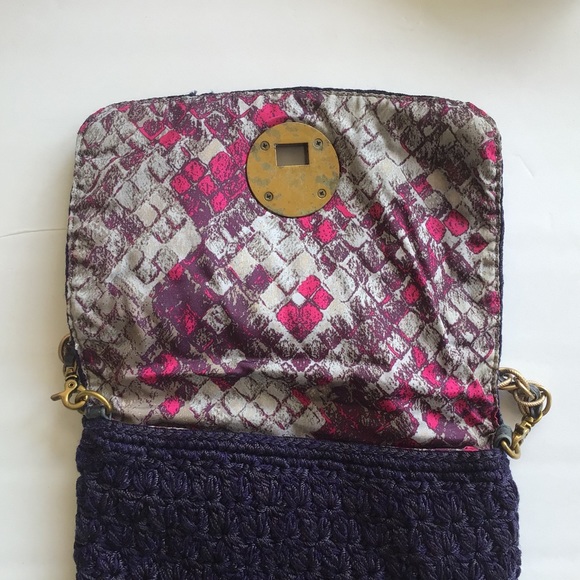 ELLIOT LUCCA NAVY BLUE CROCHET SHOULDER BAG - Picture 13 of 16